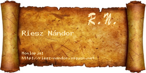 Riesz Nándor névjegykártya